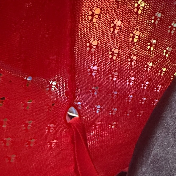 Free People RARE Red Knit Wrap Top S soft vintage perfect condition - Picture 6 of 8